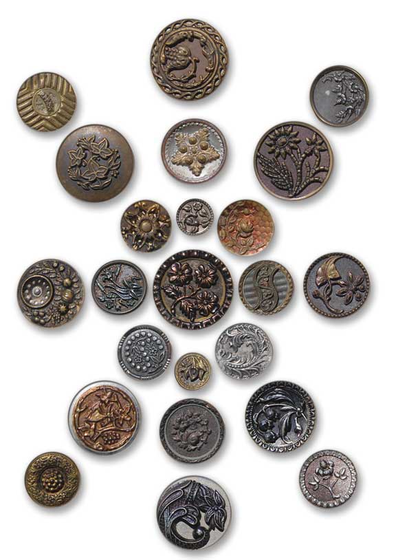 antique floral button
